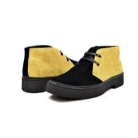 British Walkers Playboy Chukka Boot Men's Jamaican Black and Yellow Suede - Picture 1 of 1